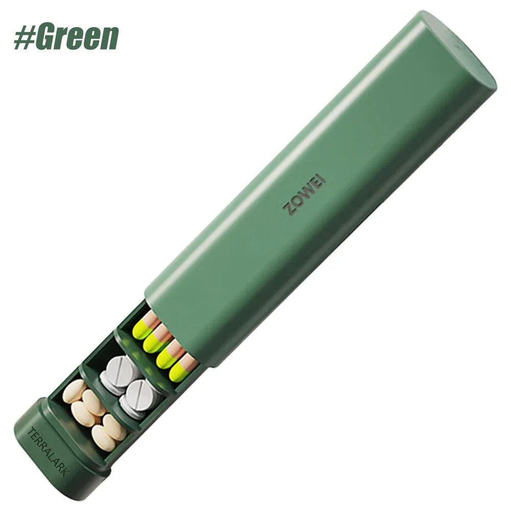Stylish 7-Day Large Capacity Pill Organizer - Perfect for Travel, Office &amp; Gifts, BPA-Free Green