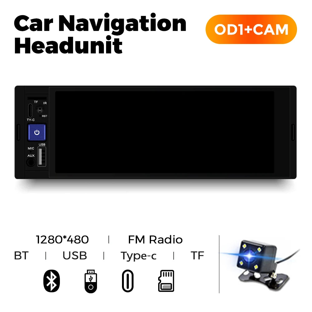 MEKEDE 6.86" 1Din Carplay Android Auto Radio with BT, USB, and FM Stereo OD1-Cam