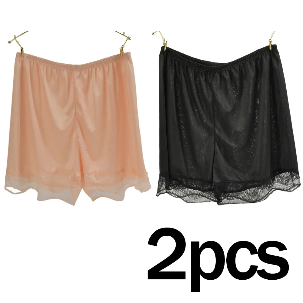 Silk Sleep Shorts Set - Luxurious Comfort &amp; Style for Women Pink Black / M(40-60kg)