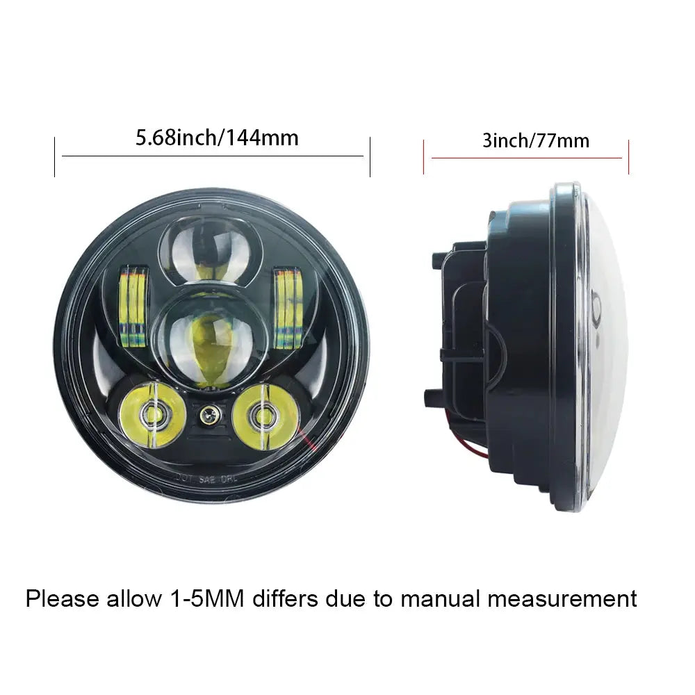 5.75 inch LED Headlight for Yamaha Bolt Raider Stryker SCR950 Warrior Hi/Low Beam Parking Light by InterCyprus Trading Ltd