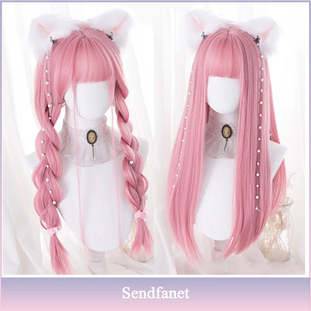 Long Straight Black Synthetic Wig with Bangs for Cosplay and Everyday Wear #8 / CHINA