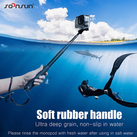 SOONSUN Aluminium Waterproof Selfie Stick &ndash; Versatile Underwater Grip for Action Cameras
