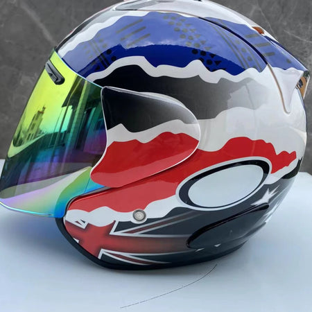 Ram3 Doohan Jubilee Half Helmet for Men and Women - Full Face Motorcycle Safety Gold / S