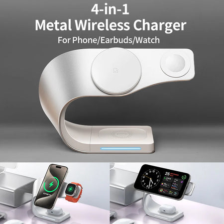 CrownQu 4 in 1 Wireless Charger &ndash; Magnetic Fast Charging Station