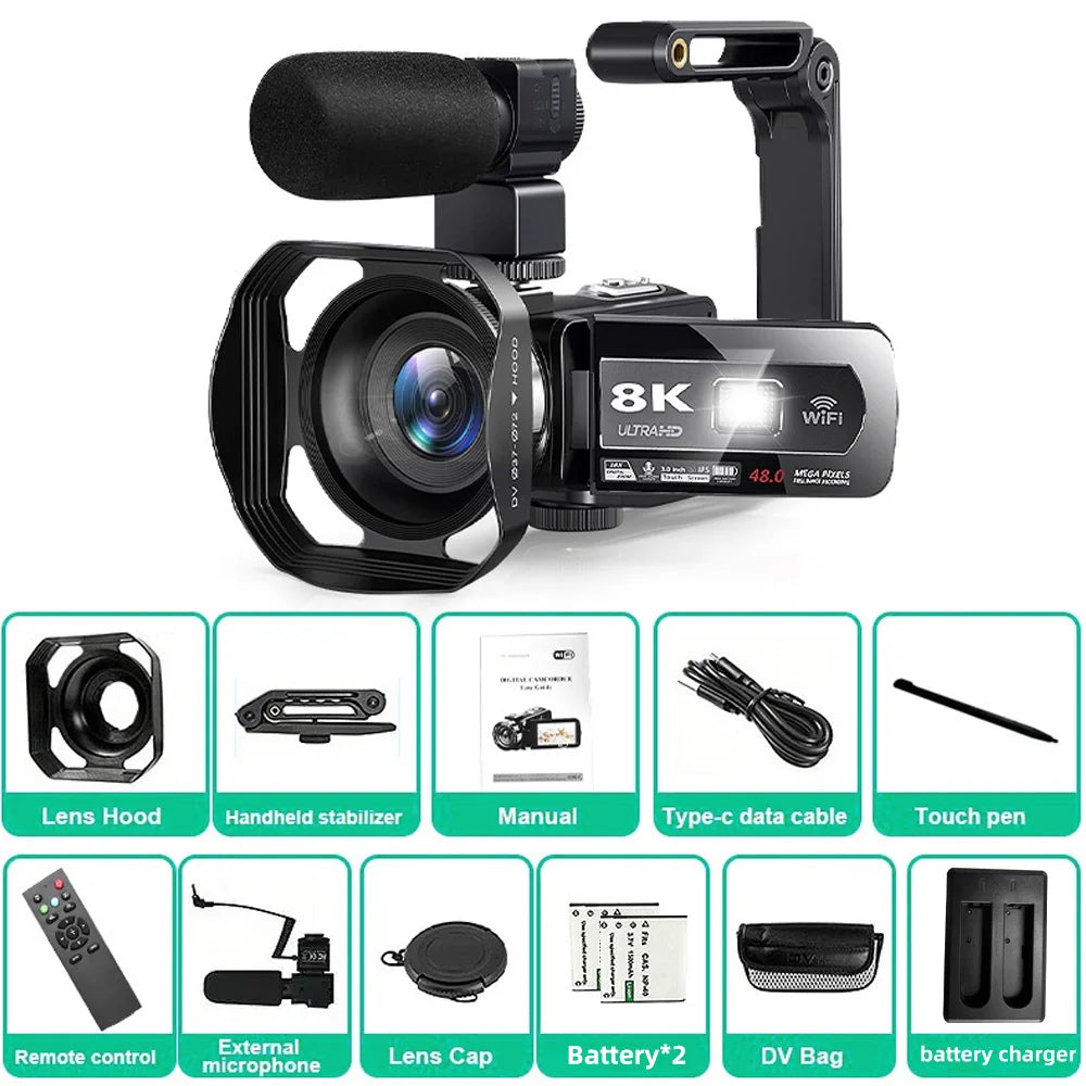 8K Video Camera &ndash; 64MP High-Definition Recording 2B / With 128GB Card