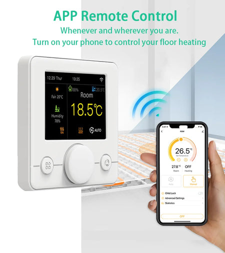 IPS Screen Smart Thermostat &ndash; WiFi Control And Voice Assist
