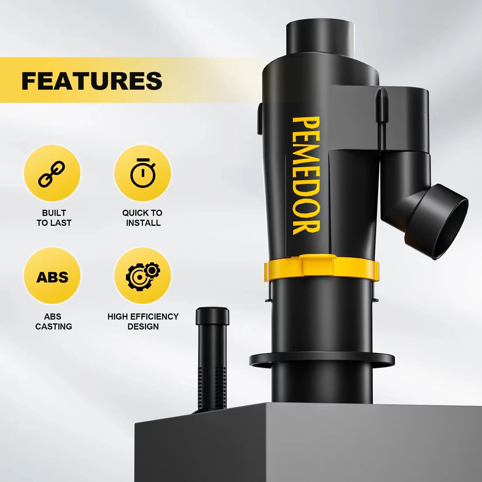 PEMEDOR 50mm Cyclone Dust Collector with Dual Filter Elements for Woodworking