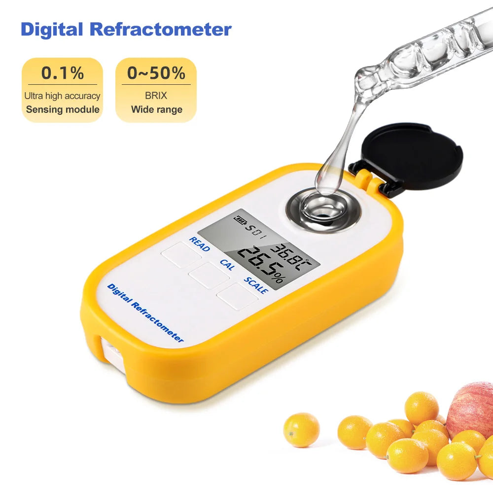 Digital Sugar Refractometer &ndash; Wide Brix Range 0-94 Percent DR101 Sugar 50 Brix