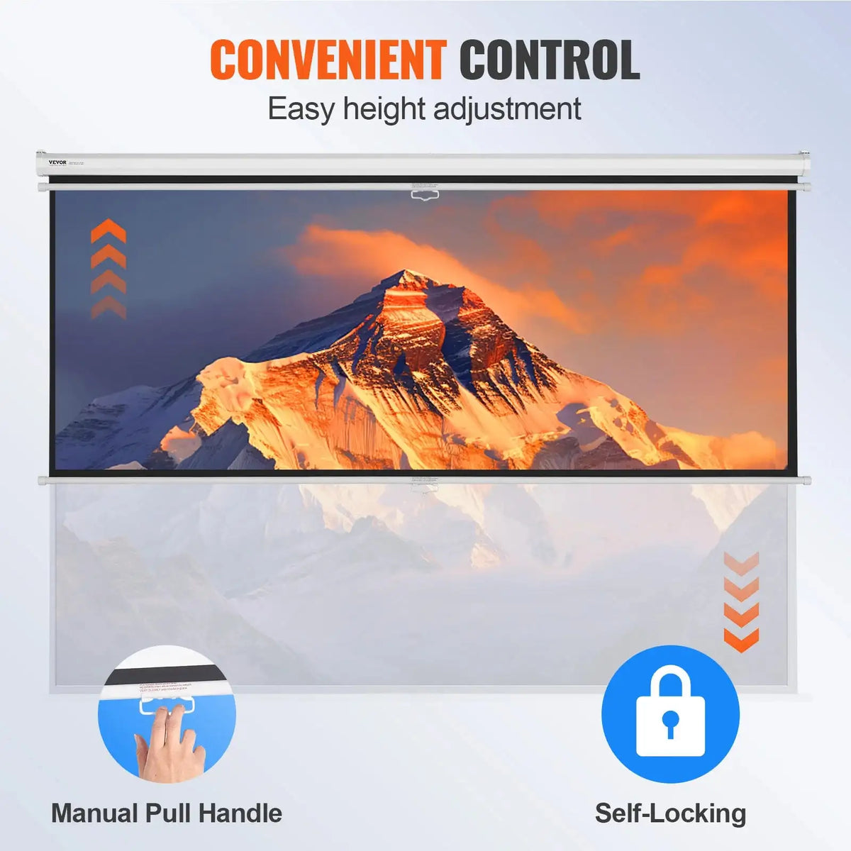 100 Inch Manual Pull Down Projector Screen 16 By 9