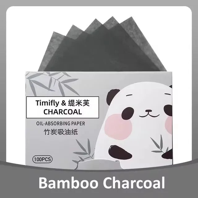 Face Oil Absorbing Paper - 100 Sheets for Oil Control &amp; Cleansing Bamboo Charcoal