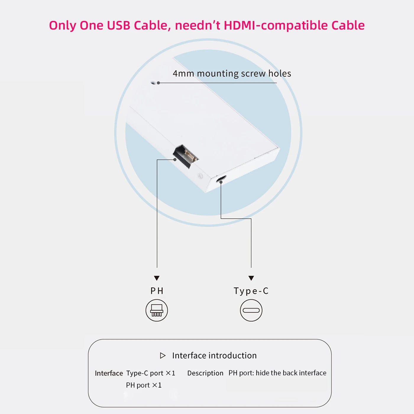 TURZX 9.2 Inch USB Secondary Screen &ndash; High Resolution 1920x462 Display
