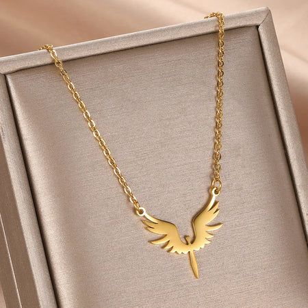 Trendy Stainless Steel Love Heart Pendant Necklace for Women 40 / Gold / CHINA