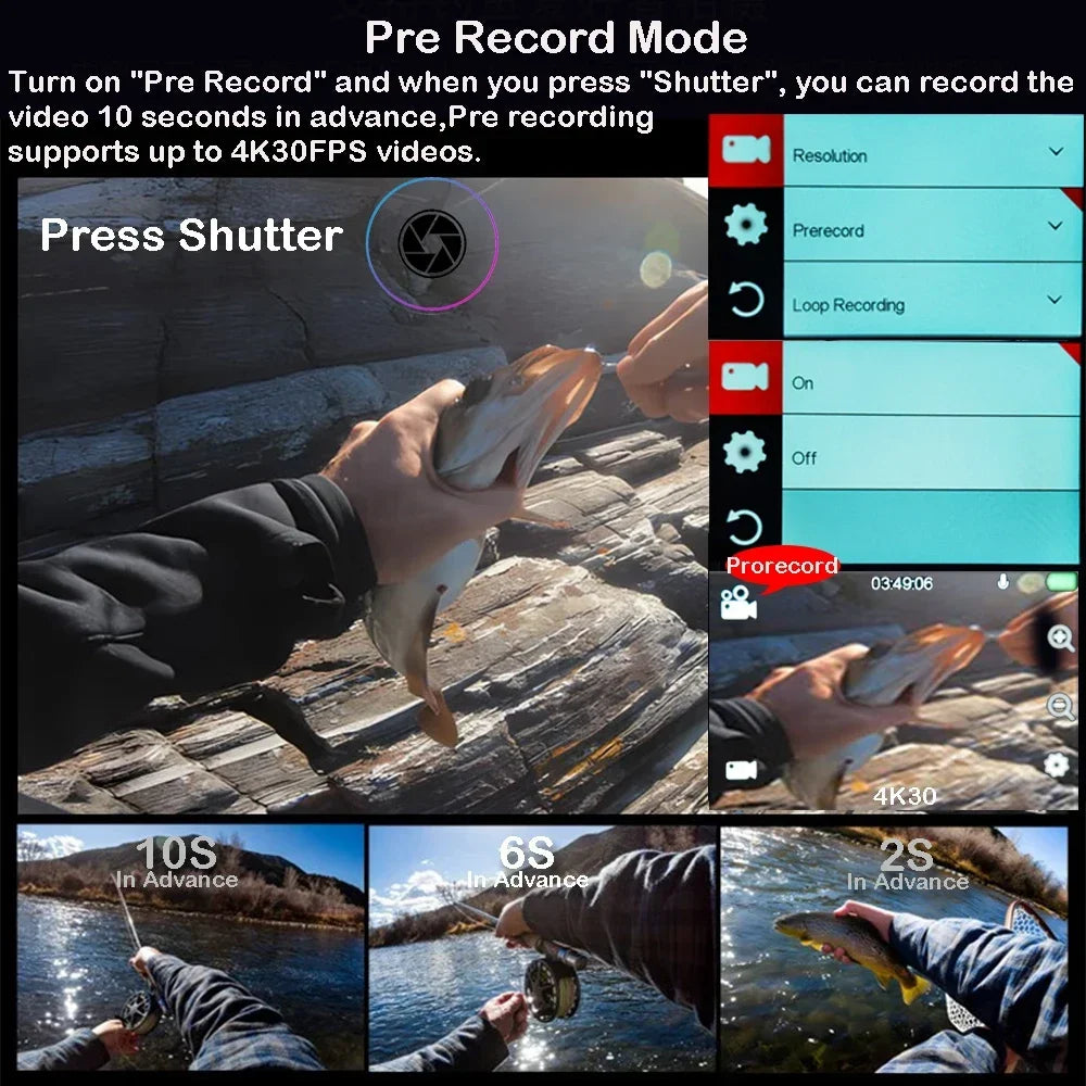 F6W Wireless Mic Action Camera &ndash; 5K Ultra High Definition with Dual Screen
