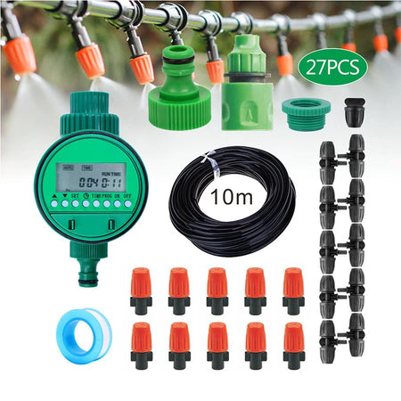 Automatic Garden Watering System with LCD Timer - Efficient Drip Irrigation 10M