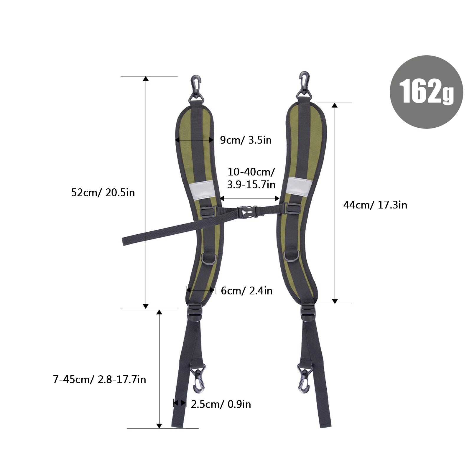 Oxford Cloth Backpack Strap With Belt &ndash; Easy Installation Green color