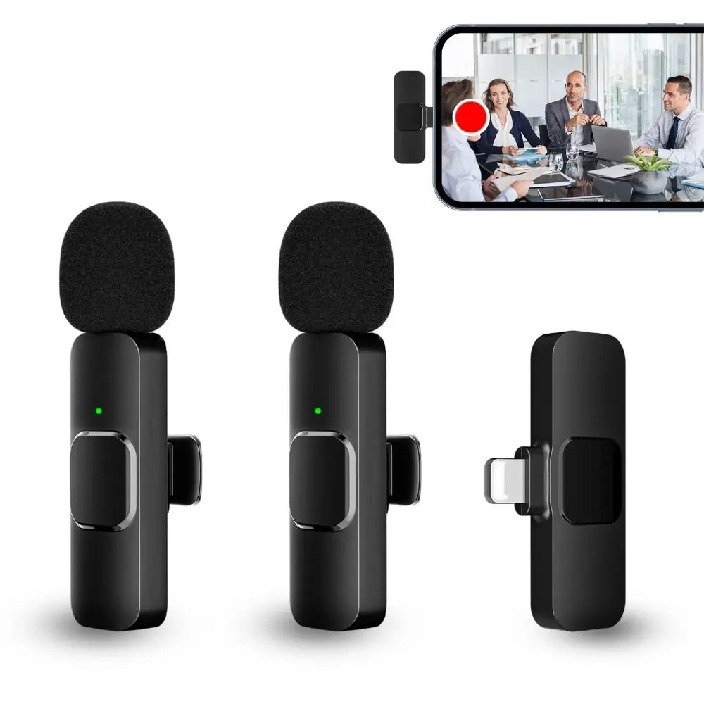 MIIQNUS Mini Wireless Lavalier Microphone for iPhone and Live Streaming ios 1to2