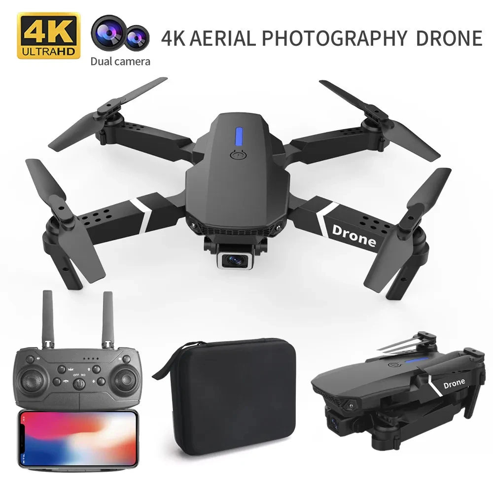Professional Drone E88 &ndash; 4K Wide-Angle HD FPV Camera