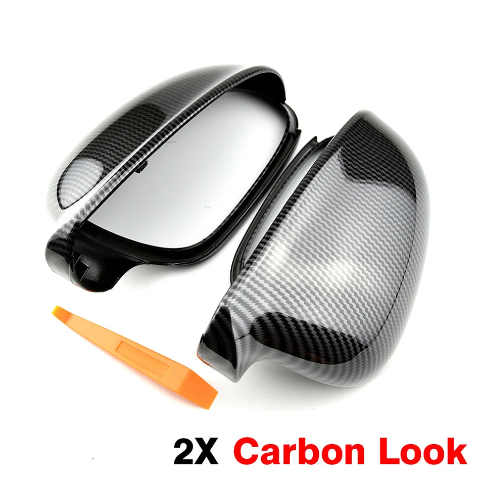 Cubiertas de Espejo Brillo Negro ABS para VW Passat B6 Golf 5 Jetta R36