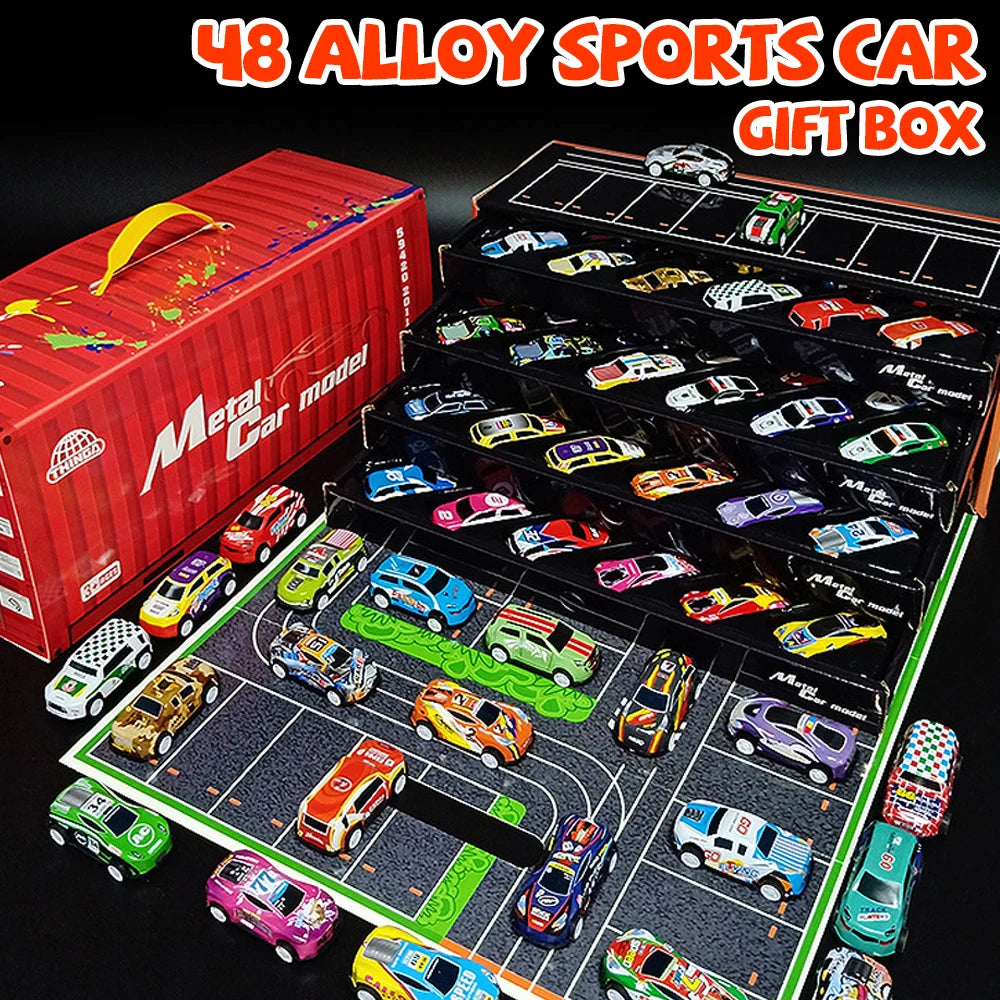 48Pcs Mini Inertial Car Set &ndash; Pull Back Action City Scene