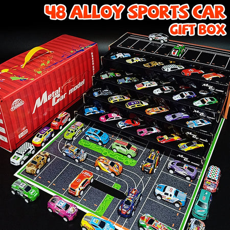 48Pcs Mini Inertial Car Set &ndash; Pull Back Action City Scene