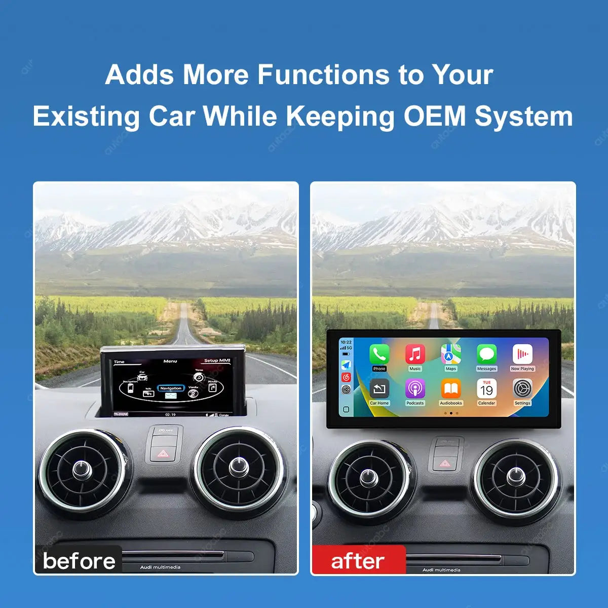 12.3'' Ultra-thin Multimedia touchScreen Wireless Carplay Android Auto For Audi A1 2012-2018 With Mirror Link Airplay Function by InterCyprus Trading Ltd