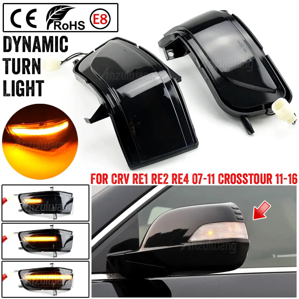 Side Mirror LED Turn Signal Lights for Honda CR-V Crosstour by InterCyprus Trading Ltd