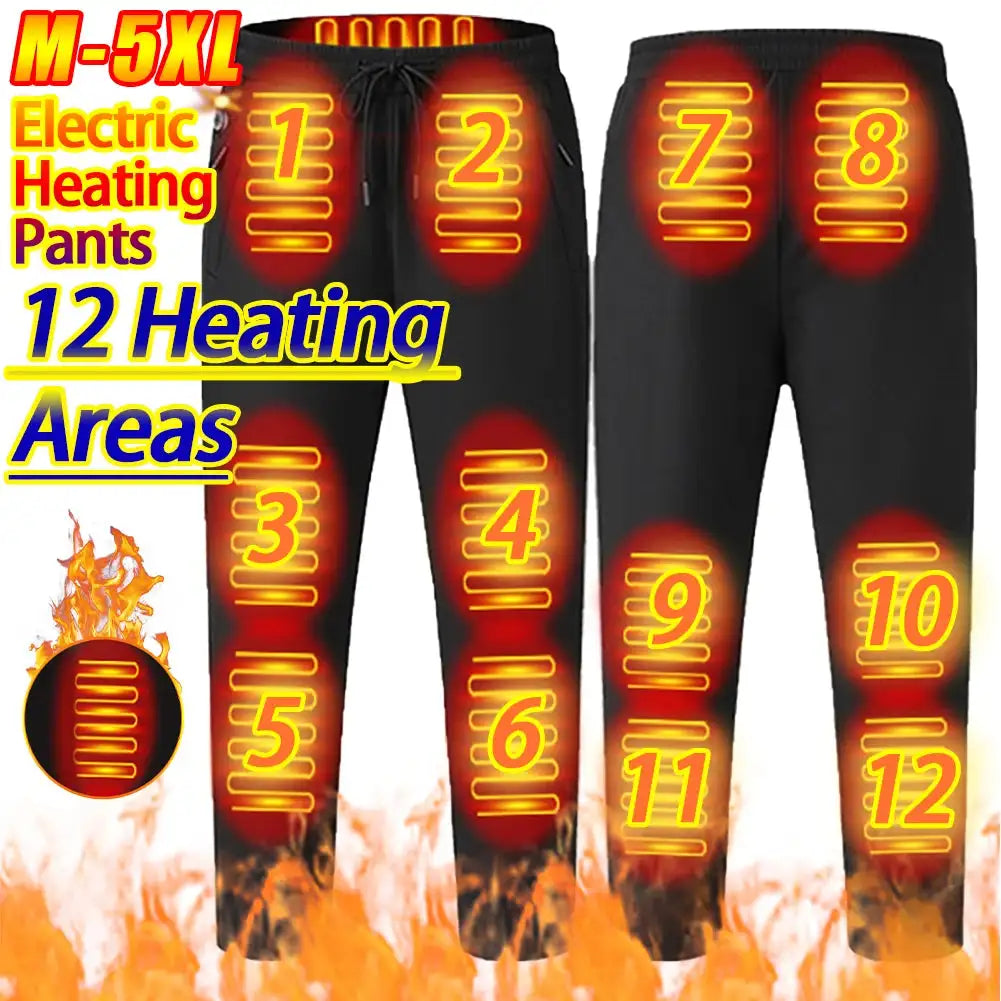 USB Heated Winter Hiking Pants Unisex Thermal Ski Wear