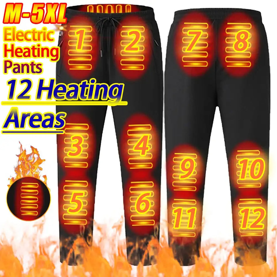 USB Heated Winter Hiking Pants Unisex Thermal Ski Wear