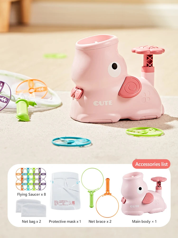 Air Discs Launcher &ndash; Fun Indoor and Outdoor Flying Game Pink