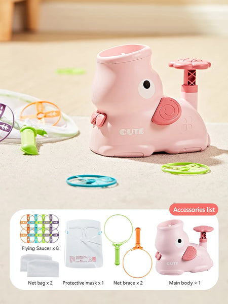 Air Discs Launcher &ndash; Fun Indoor and Outdoor Flying Game Pink