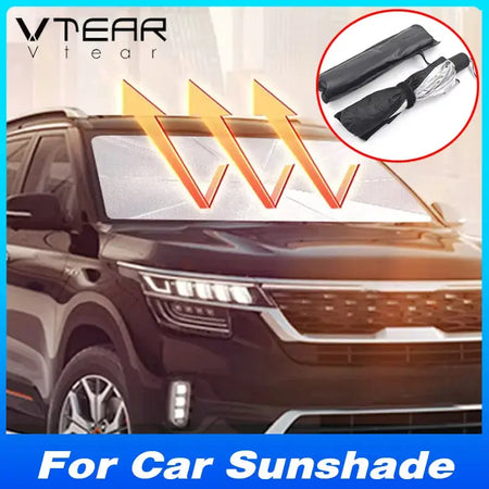 Vtear Universal Car Windshield Sun Shade Umbrella Foldable Front Window Sunshade UV Block Heat Insulation Reflective Sun Visor by InterCyprus Trading Ltd