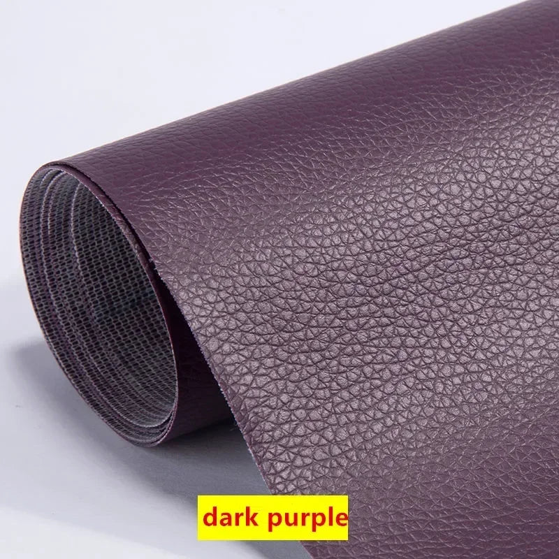 Wear-Resistant Black Leather Repair Patch for Furniture and Accessories dark purple / 100x137cm