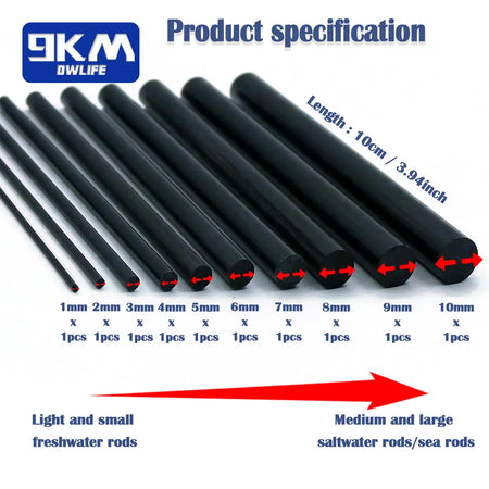 Complete Fishing Rod Repair Kit with Carbon Fiber Sticks and Epoxy