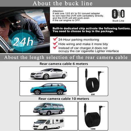 11.26 Inch 4K Car DVR Dash Cam - CarPlay Android Auto GPS