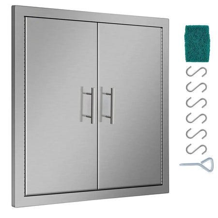 31x31in 304 Stainless BBQ Double Door Paper Holder