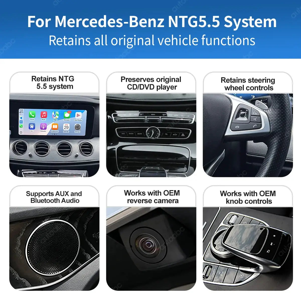 12.3"Multimedia Ultra-thin Screen Wireless CarPlay Android Auto For Mercedes Benz E Class E200 E300 W213 NTG5.5 With BT Airplay by InterCyprus Trading Ltd