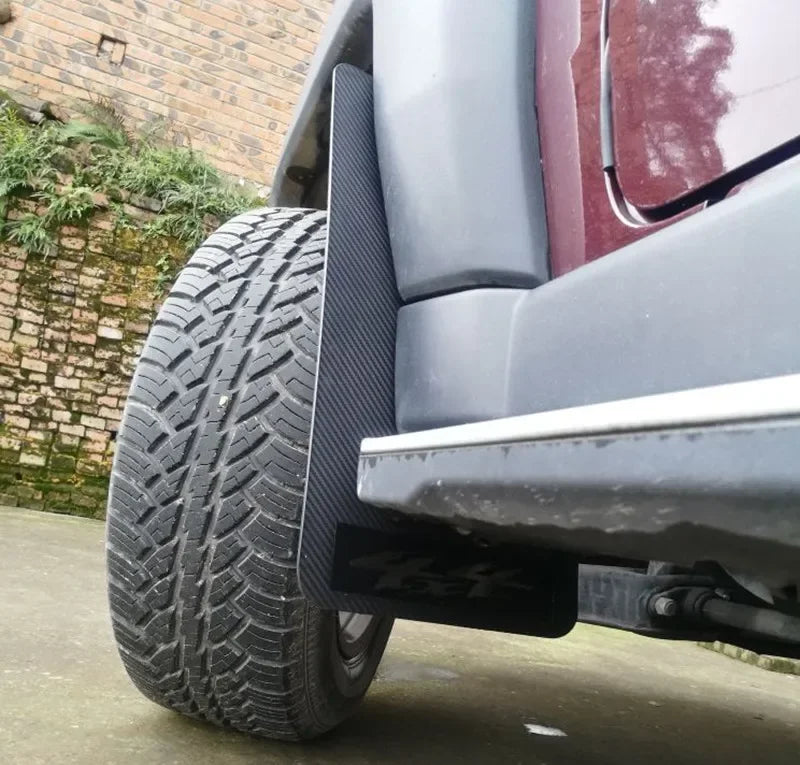 2Pc Black Carbon Fiber Plaid Car Fenders &ndash; Anti Splash