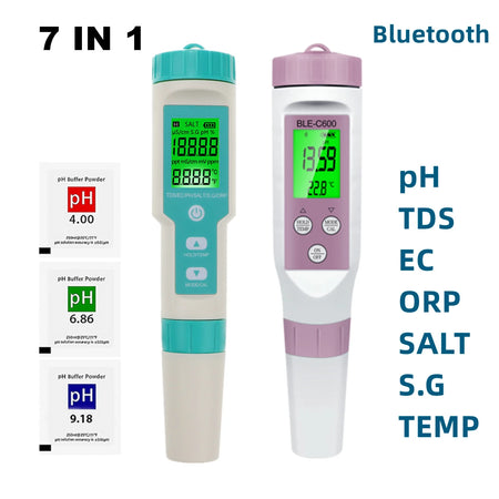 Bluetooth Digital 7 In 1 PH Meter &ndash; Water Quality Monitor