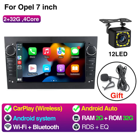 2GB 32GB Car Radio GPS Opel Astra Vectra &ndash; Wireless CarPlay 2 32 Black 12LED