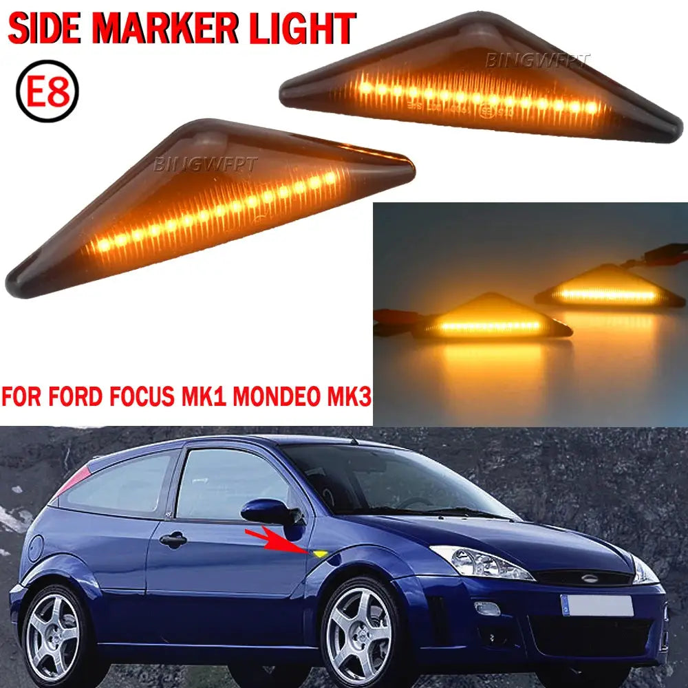 2PCS LED Dynamic Side Marker Turn Signal Light For Ford MONDEO 2000-2007 MK3 FOCUS MK1 1998-2004 Sequential Blinker Light by InterCyprus Trading Ltd