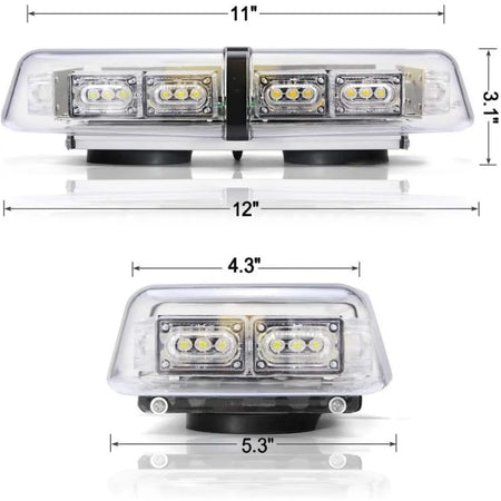 12 Inch 36 LED Emergency Strobe Light Bar &ndash; Magnetic Mount