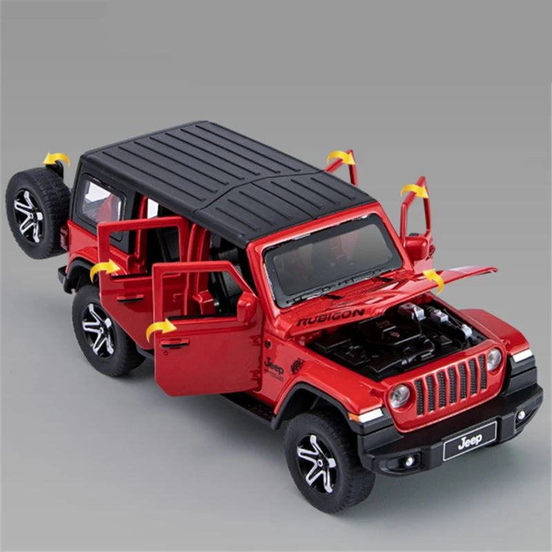 1:32 WELLY Jeep Wrangler Rubicon Alloy Diecast Model with Sound and Light