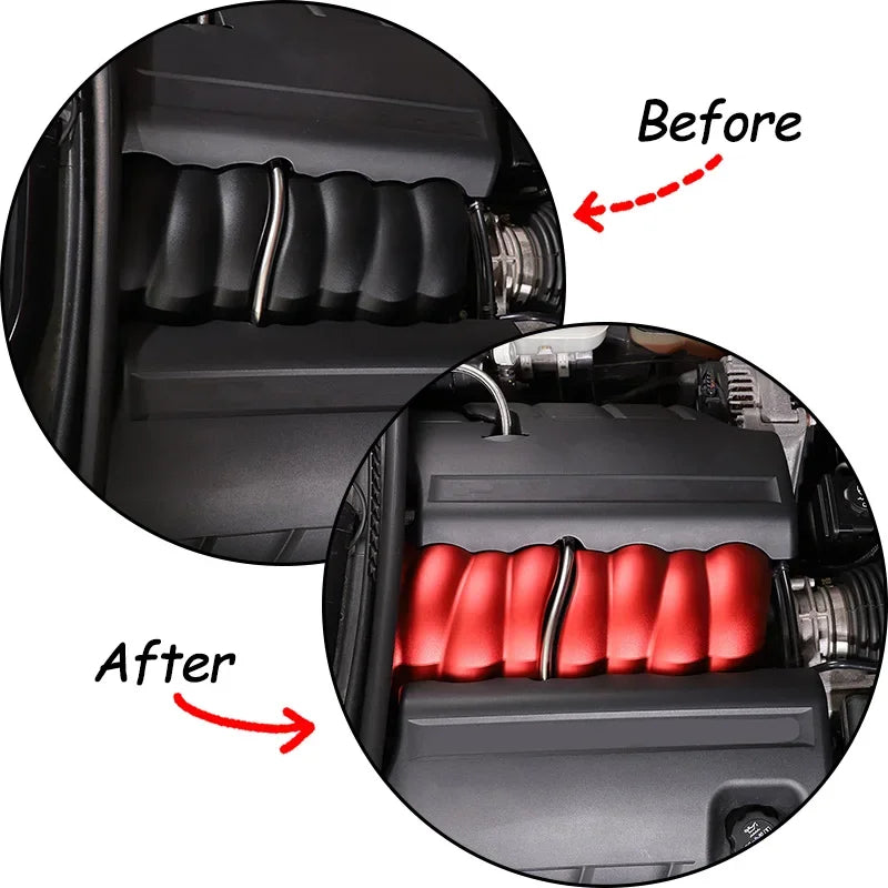 Intake Protection Aluminum Alloy Car Engine Air Intake Cover Engine Protection Trim Cover ...