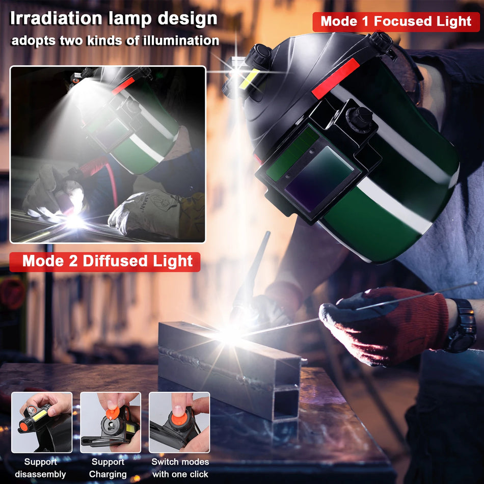 Auto mörkande svetsmask med stort synfält i äkta färg för bågsvetsning