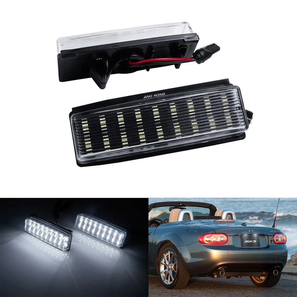 LED License Plate Lights for Mazda MX-5 Miata NC 2005-2015 6000K Xenon White Pair