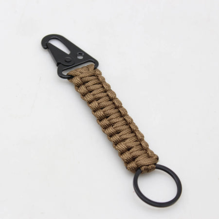 Paracord Keychain Ring Survival Kit &ndash; Eight Color Options Brown