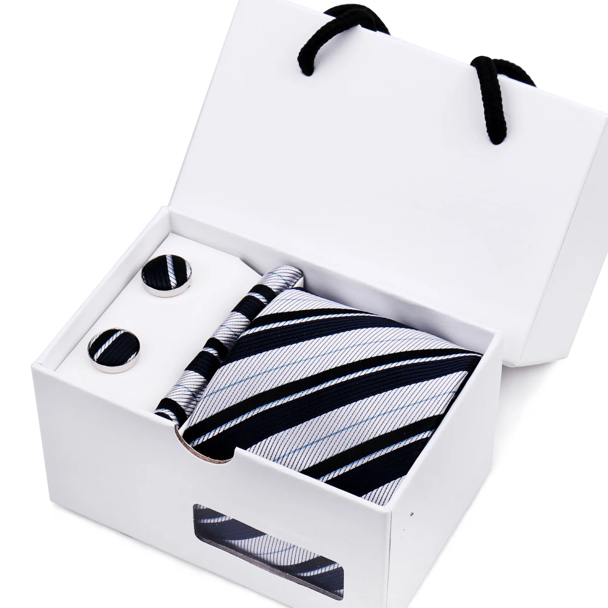 Luxury Men's Paisley Tie Set with Pocket Square &amp; Cufflinks in Gift Box W05