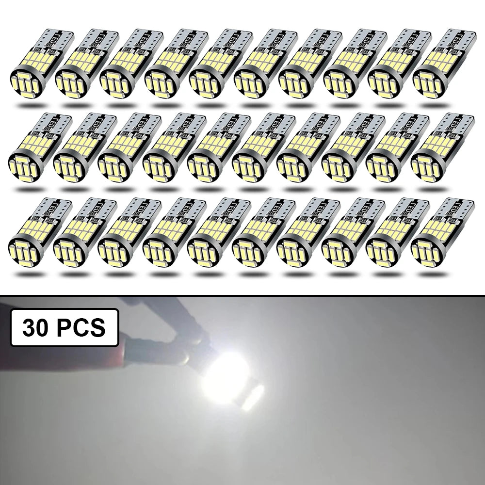 10-40PCS T10 W5W LED Bulb CANBUS 12V &ndash; Super Bright 30 PCS -White