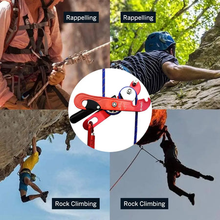 LightenUp Professional Handle-Control Abseiling Device for Rock Climbing