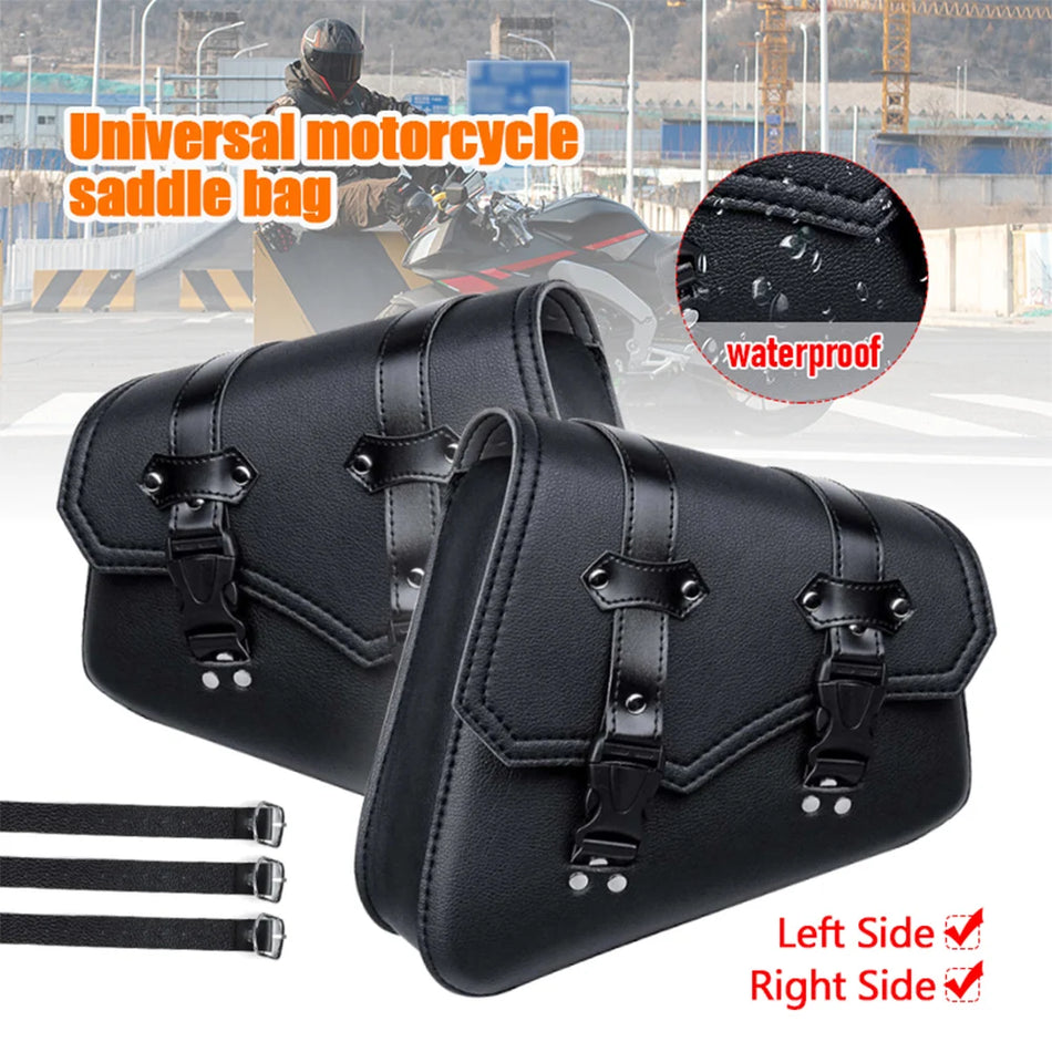 Motorrad-Satteltaschen PU-Leder wasserdicht langlebiges Gepäck mit Werkzeugtasche